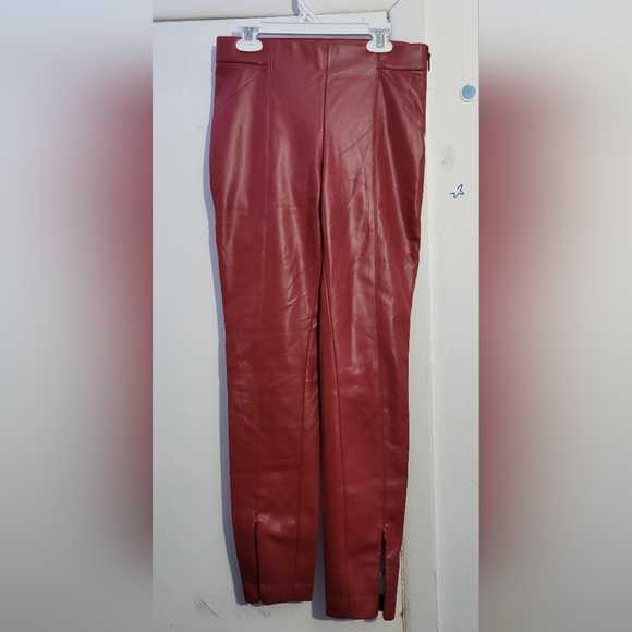 Zara Legging Red Faux Leather Slim Legs Pants Size Small - Picture 4 of 4